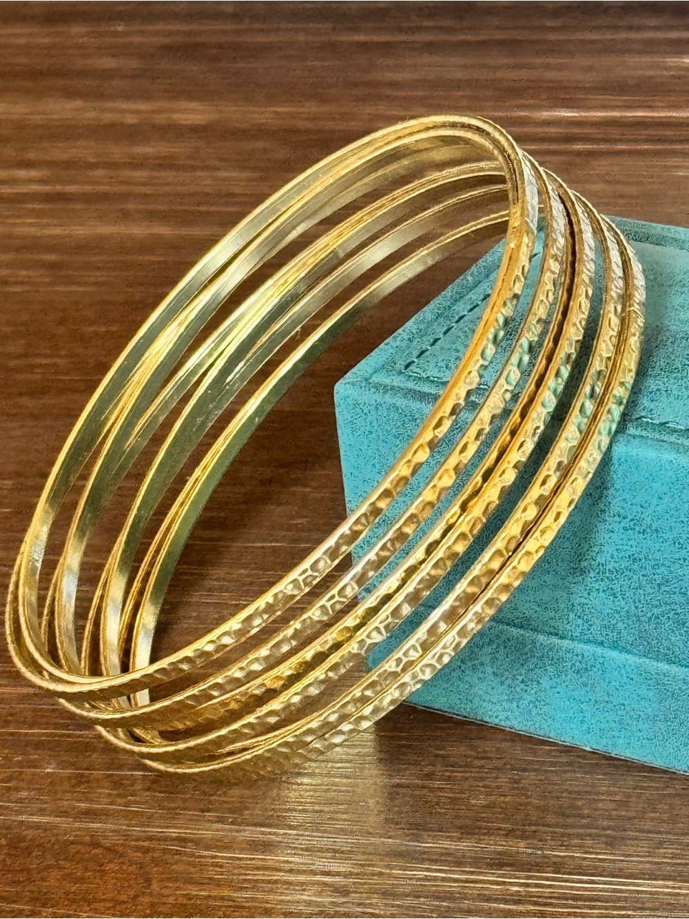 4" Hammered Gold Tone Multi-Row Statement Arm Cuff - Flexible Spring Movement